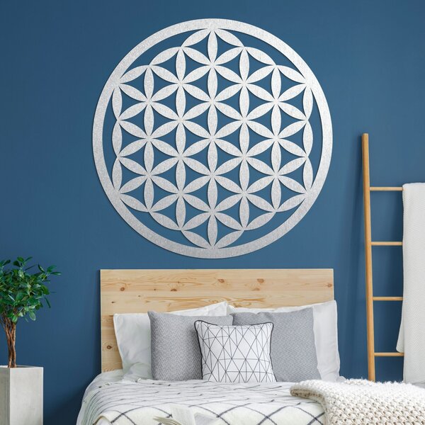 Drevená dekorácia na stenu mandala kvet života - VITAE: Preglejka Topoľ - Honey 3071 20 cm 3768-96366 PR0166