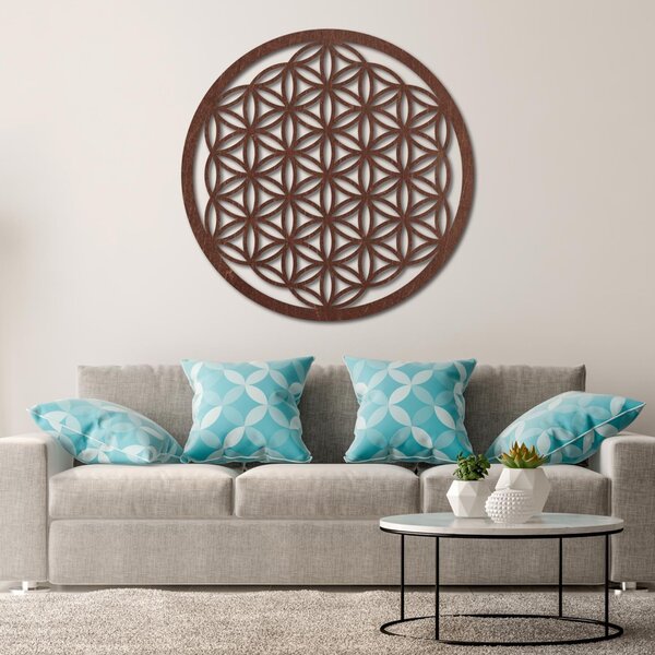 Mandala drevený obraz na stenu | Kvet života: Preglejka - Honey farba 40 cm 3773-78781 FB-PR0168