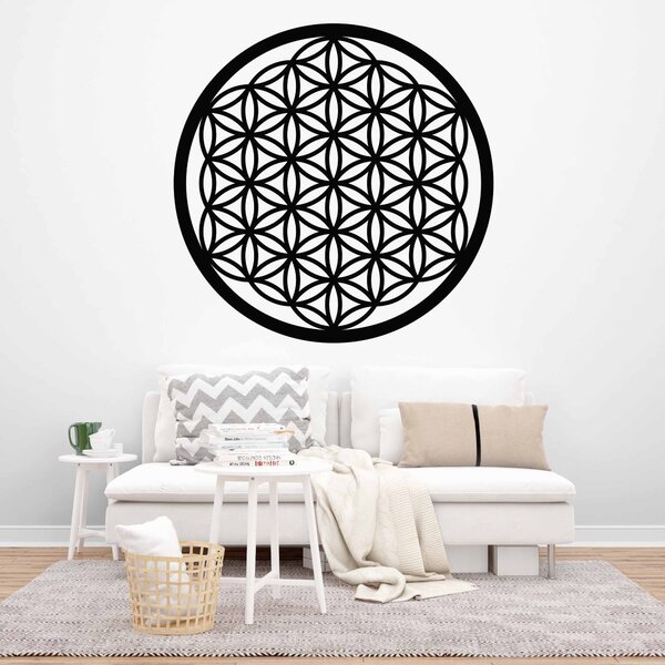 Mandala drevený obraz na stenu | Kvet života: Preglejka - Honey farba 40 cm 3773-78781 FB-PR0168