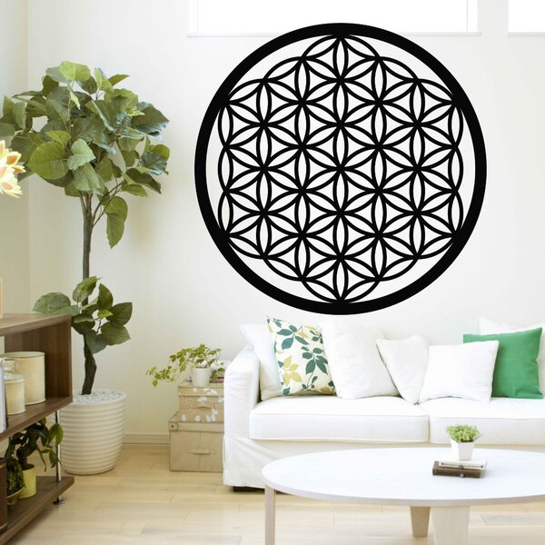 Mandala drevený obraz na stenu | Kvet života: Preglejka - Honey farba 40 cm 3773-78781 FB-PR0168