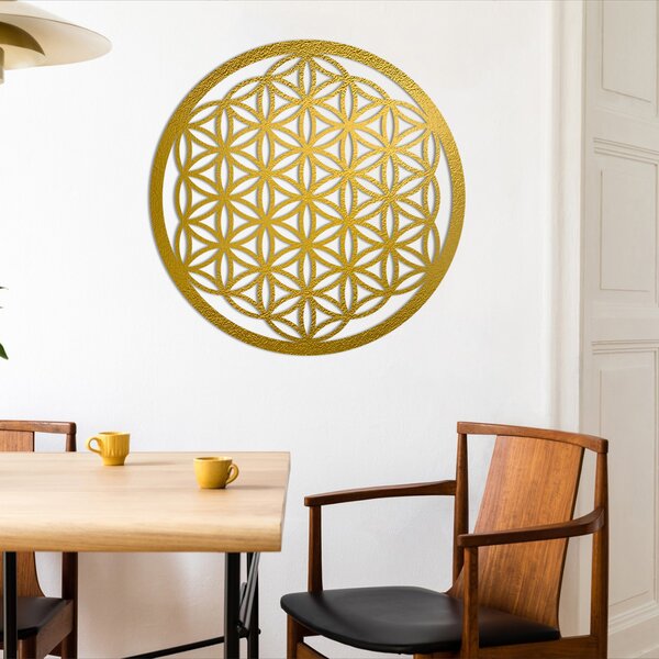 Mandala drevený obraz na stenu | Kvet života: Preglejka - Honey farba 40 cm 3773-78781 FB-PR0168