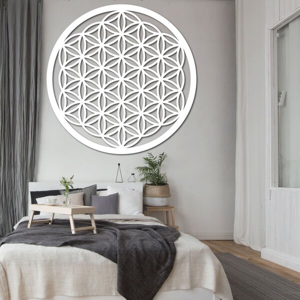 Mandala drevený obraz na stenu | Kvet života: Preglejka - Honey farba 40 cm 3773-78781 FB-PR0168