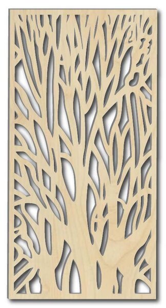 Drevený obraz na stenu silueta konáre z preglejky strom FIBIS: Prírodná preglejka - Topoľ natural 30 x 15 cm 3777-37336 PR0178 HEU-