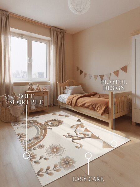 Villeroy & Boch, Detský kusový koberec Villeroy & Boch Boho Kids 106309 Cream Multicolor, 120x170, biela, detská izba