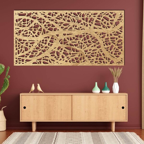 Drevený obraz z preglejky strom s vetvami - STYLO: Preglejka Topoľ - Honey 3071 80 x 40 cm 3784-107739 PR0193