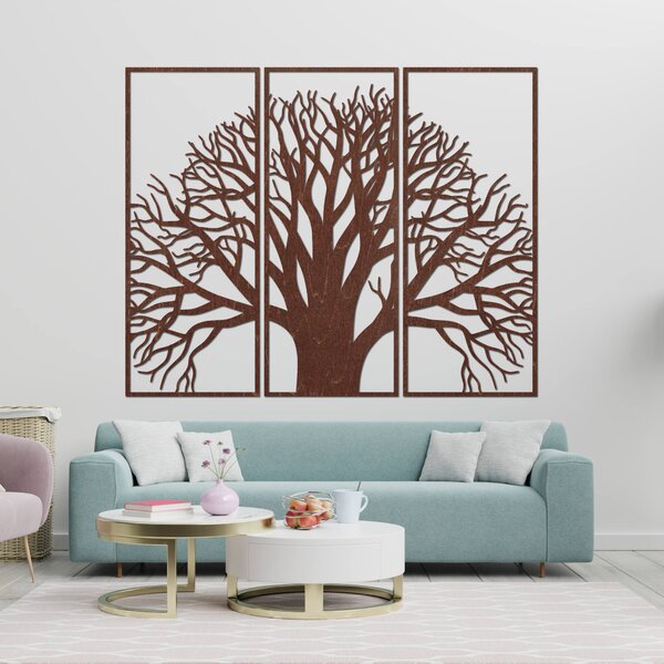Strom života – Trojdielna drevená nástenná dekorácia konáre | SUBI: Preglejka Topoľ - Honey 3071 78 x 40 cm 3787-84477 PR0190 3 pieces