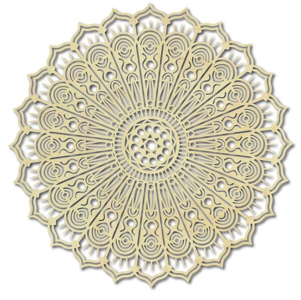 Drevený Obraz na Stenu – Mandala Kvet Pokoja| KLAROT: Prírodná preglejka - Topoľ natural Rozmer 30 cm 3802-38578 PR0203 HEU+