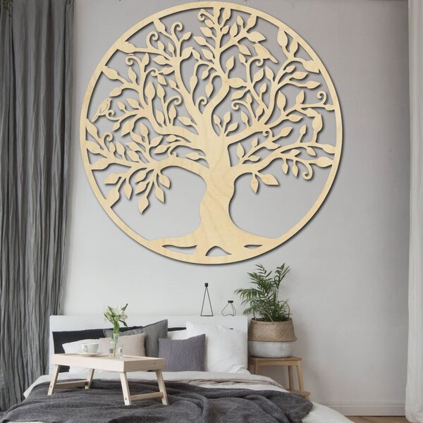 Drevený obraz na stenu - Strom života symbolizuje rast: Preglejka Topoľ - Honey 3071 20 cm 3805-79584 FB-PR0206