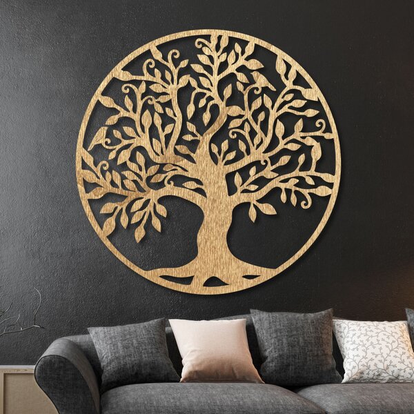 Drevený obraz na stenu - Strom života symbolizuje rast: Preglejka Topoľ - Honey 3071 20 cm 3805-79584 FB-PR0206
