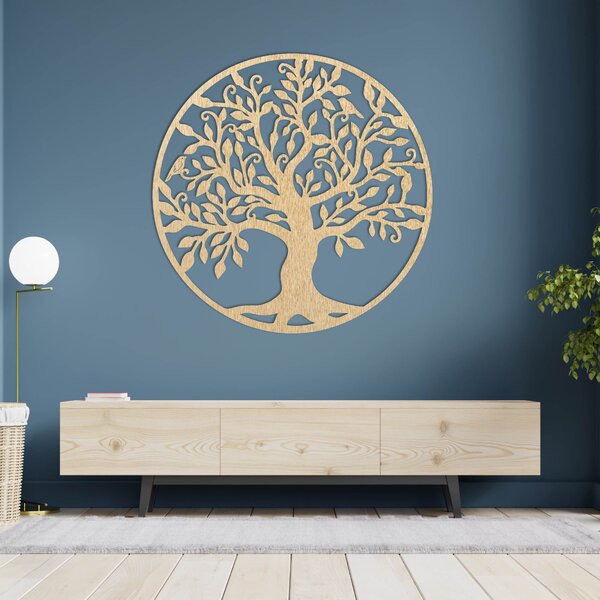 Drevený obraz na stenu - Strom života symbolizuje rast: Preglejka Topoľ - Honey 3071 20 cm 3805-79584 FB-PR0206