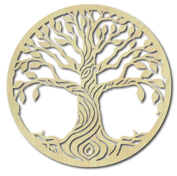 Obraz na stenu strom z topoľ preglejky BIDHIA: Prírodná preglejka - Topoľ natural Rozmer 20 cm 3810-39145 PR0210 HEU+