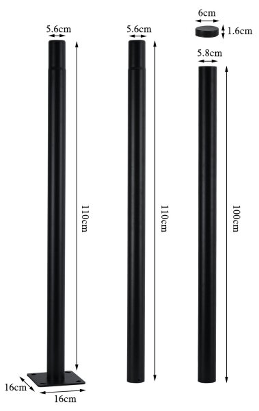 Brilagi-LED Vonkajšie pouličné svietidlo so stĺpom 3 m URBANSPARK LED/60W/230V čierne IP65