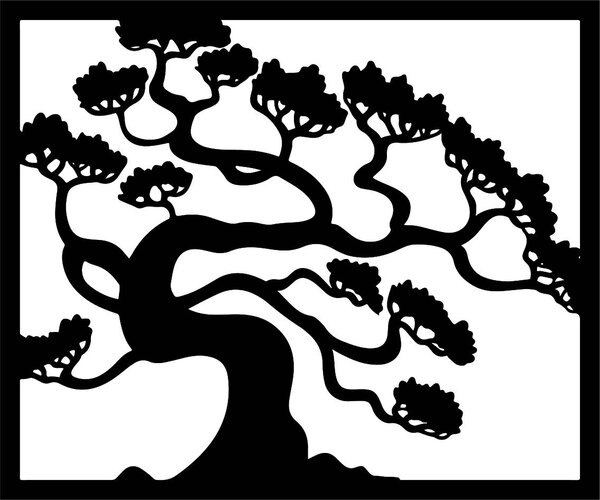 Drevený obraz na stenu strom bonsai z preglejky topoľ DRAZSKA: Prírodná preglejka - Topoľ natural 40 x 33 cm 3816-39415 PR0214 HEU+