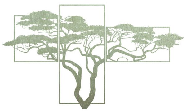 Trojdielny drevený obraz bonsai - SKALICEF: Prírodná preglejka - Topoľ natural 40 x 33 cm 3824-39739 PR0219 3 piecess