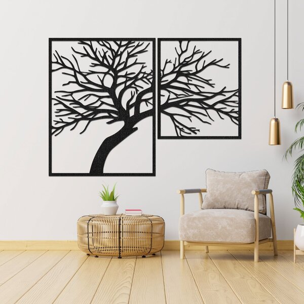 Drevený obraz stromu s vyrezávanými vetvami | Dunak: HDF - Dub Sonoma 40 x 48 cm 4383-80787 HDF0221