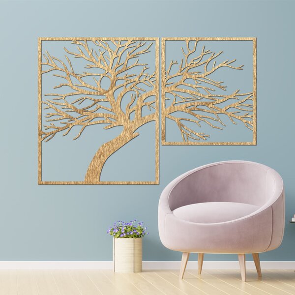 Viacdielny drevený obraz s motívom stromu | TERCHA: Preglejka Topoľ - Honey 3071 60 x 40 cm 3828-84637 PR0221