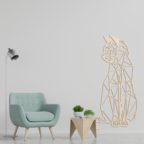 Geometrický obraz mačka - CILLAL: Preglejka Topoľ - Honey 3071 40 x 23 cm 3832-97516 PR0226