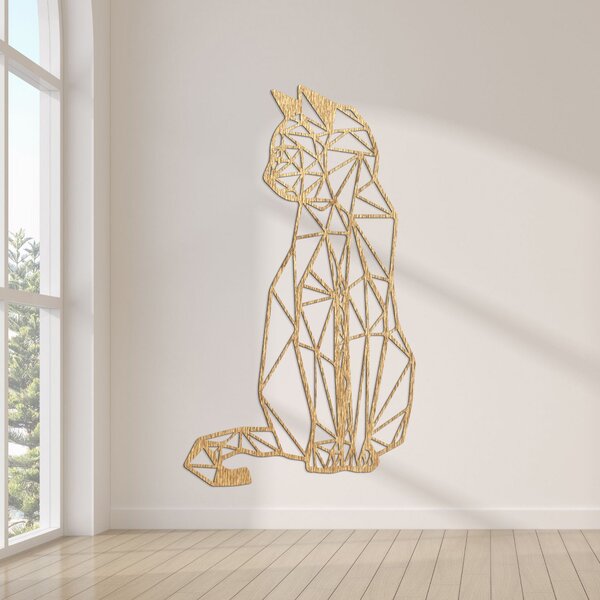Geometrický obraz mačka - CILLAL: Preglejka Topoľ - Honey 3071 40 x 23 cm 3832-97516 PR0226