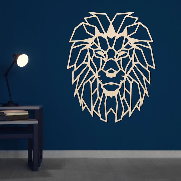 Drevená dekorácia na stenu geometrická silueta leva - LEONIS: Preglejka Topoľ - Honey 3071 20 x 25 cm 3834-98181 PR0227