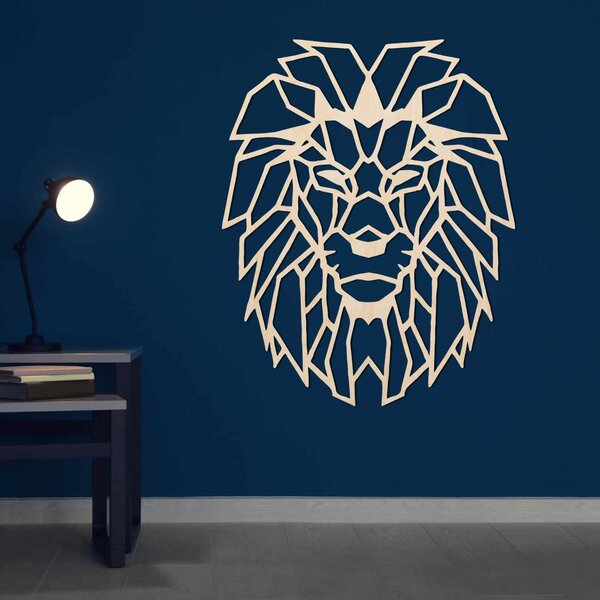 Drevená dekorácia na stenu geometrická silueta leva - LEONIS: Preglejka Topoľ - Honey 3071 20 x 25 cm 3834-98181 PR0227