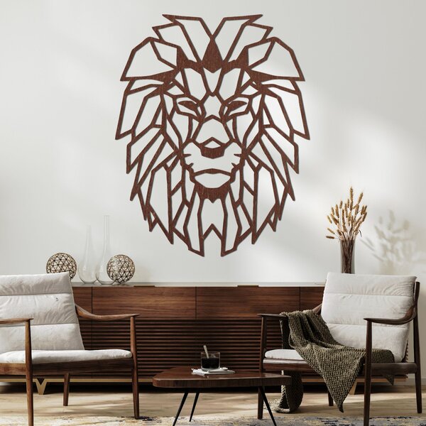 Drevená dekorácia na stenu geometrická silueta leva - LEONIS: Preglejka Topoľ - Honey 3071 20 x 25 cm 3834-98181 PR0227