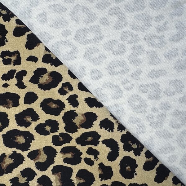Metráž Teplákovina digital - Leopard na khaki