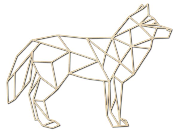 Geometrický obraz na stenu vlk - ROKY: Prírodná preglejka - Topoľ natural 42 x 32 cm 3838-40531 PR0231HEU+
