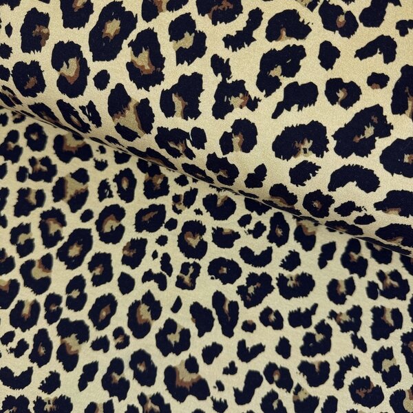 Metráž Teplákovina digital - Leopard na khaki