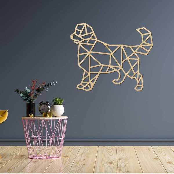 Vyrezávaný geometrický obraz na stenu pes - HAFFO: Preglejka Topoľ - bez povrchovej úpravy 42 x 32 cm 3837-104981 PR0230