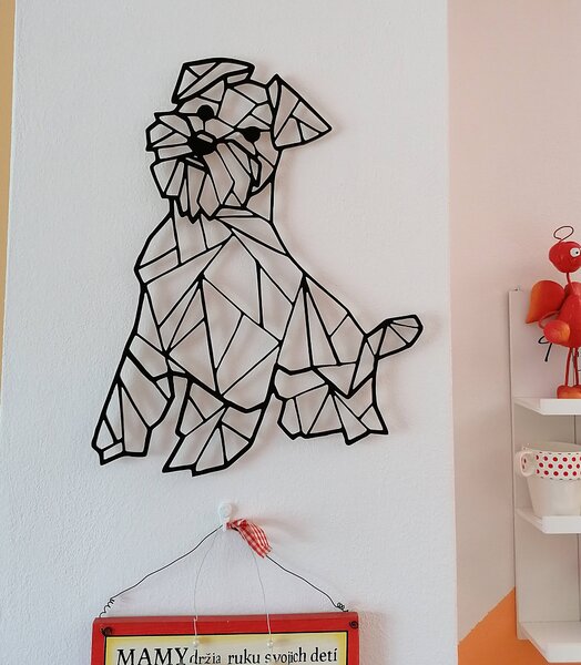 STYLESA Drevený obraz na stenu pes HAFINKO PR0228 čierna: Prírodná preglejka - Topoľ natural 40 x 50 cm 3835-40414 PR0228 HEU+