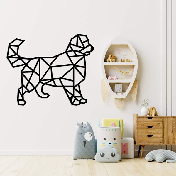 Vyrezávaný geometrický obraz na stenu pes - HAFFO: Preglejka Topoľ - bez povrchovej úpravy 42 x 32 cm 3837-104981 PR0230