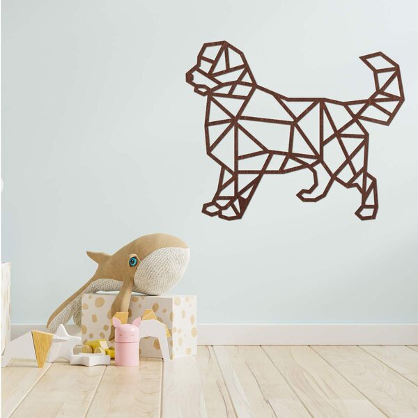 Vyrezávaný geometrický obraz na stenu pes - HAFFO: Preglejka Topoľ - bez povrchovej úpravy 42 x 32 cm 3837-104981 PR0230