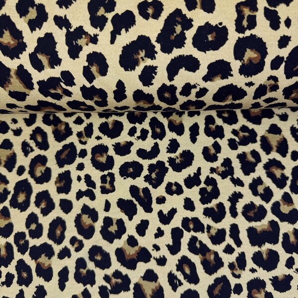 Metráž Teplákovina digital - Leopard na khaki