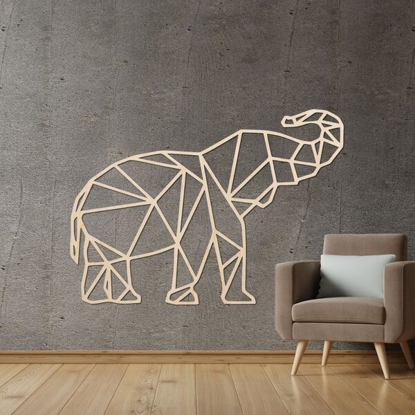 Obraz na stenu Geometrický tvar slona - FELVINA: Preglejka Topoľ - Honey 3071 50 x 35 cm 3843-82556 PR0236