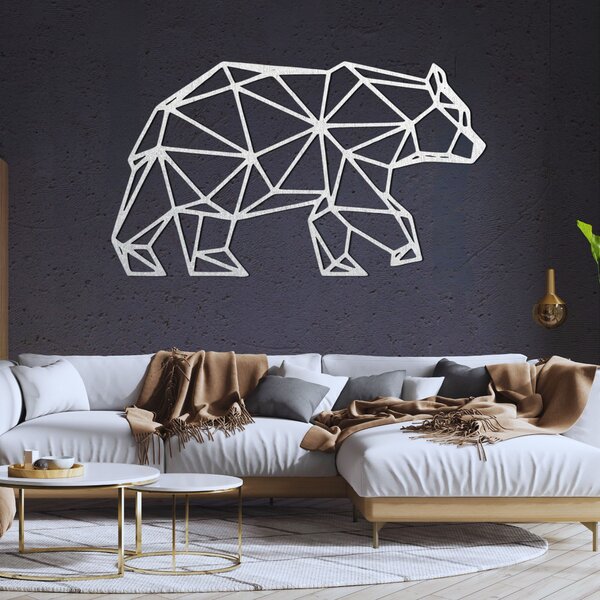 Geometrická drevená dekorácia na stenu medveď - URSUS: Preglejka Topoľ - Honey 3071 50 x 29 cm 3847-94986 PR0240