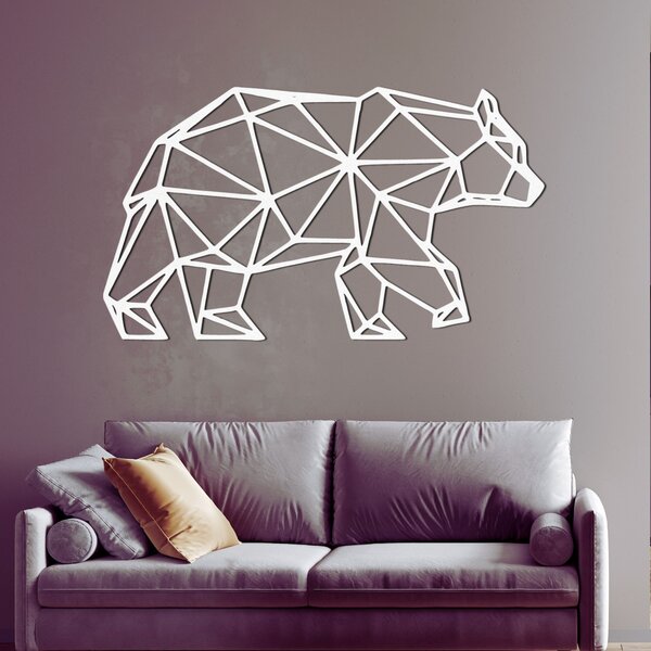 Geometrická drevená dekorácia na stenu medveď - URSUS: Preglejka Topoľ - Honey 3071 50 x 29 cm 3847-94986 PR0240