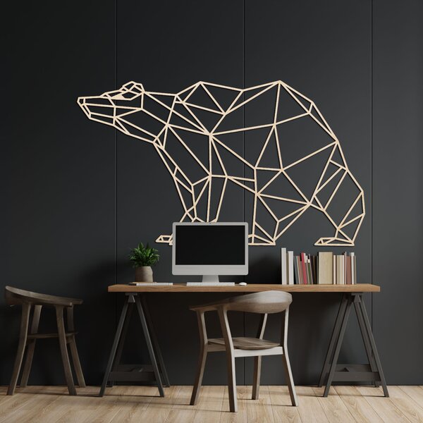 Drevený obraz na stenu medveď | BRUBO: Preglejka Topoľ - Honey 3071 60 x 34 cm 3851-83104 PR0244