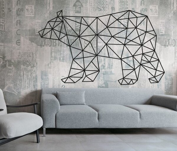 SENTOP Vyrezávaný obraz na stenu medveď PR0241 čierny: Prírodná preglejka - Topoľ natural 40 x 23 cm 3848-40972 PR0241 HEU+