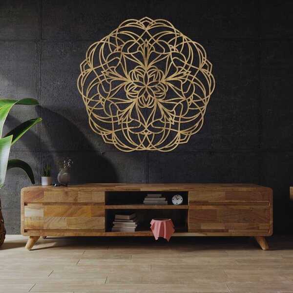 Jedinečná dekorácia na stenu mandala pokoja | SERENA: Preglejka Topoľ - Honey 3071 20 cm 3856-92329 PR0250