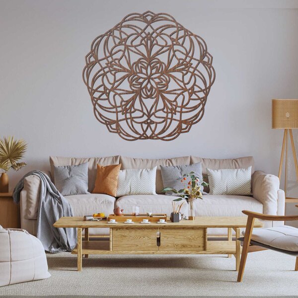 Jedinečná dekorácia na stenu mandala pokoja | SERENA: Preglejka Topoľ - Honey 3071 20 cm 3856-92329 PR0250