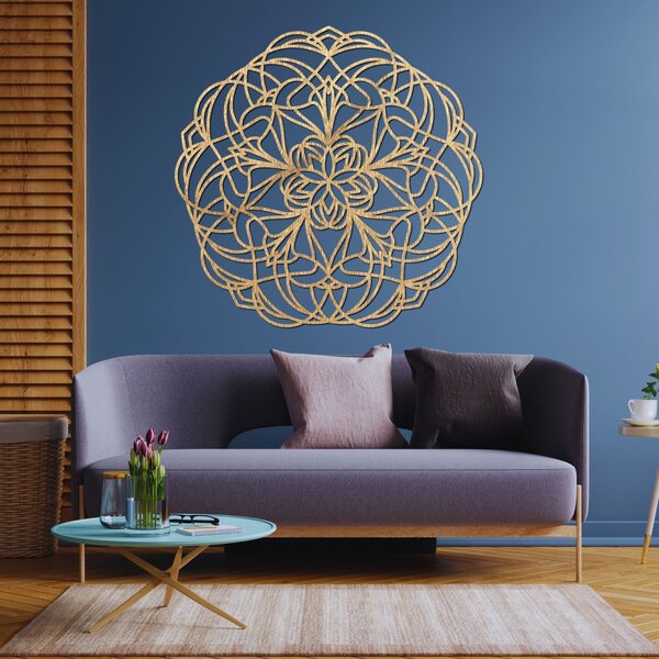 Jedinečná dekorácia na stenu mandala pokoja | SERENA: Preglejka Topoľ - Honey 3071 20 cm 3856-92329 PR0250