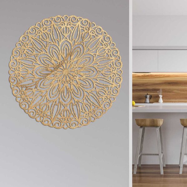 Elegantná drevená mandala na stenu - SOFIS: Preglejka Topoľ - Honey 3071 20 cm 3855-79655 PR0249