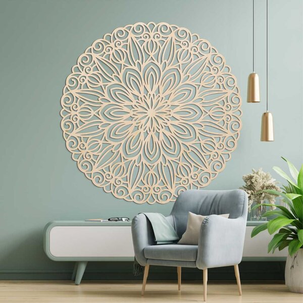 Elegantná drevená mandala na stenu - SOFIS: Preglejka Topoľ - Honey 3071 20 cm 3855-79655 PR0249
