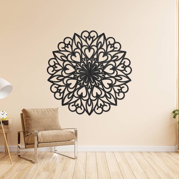 Vyrezávaná mandala, drevená dekorácia na stenu | FARLIKT: Preglejka Topoľ - Honey 3071 30 cm 3862-93720 PR0256