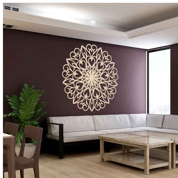 Vyrezávaná mandala, drevená dekorácia na stenu | FARLIKT: Preglejka Topoľ - Honey 3071 30 cm 3862-93720 PR0256