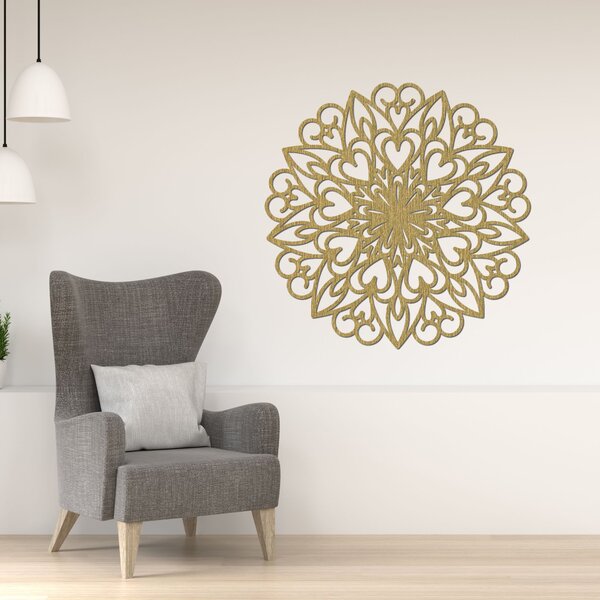 Vyrezávaná mandala, drevená dekorácia na stenu | FARLIKT: Preglejka Topoľ - Honey 3071 30 cm 3862-93720 PR0256