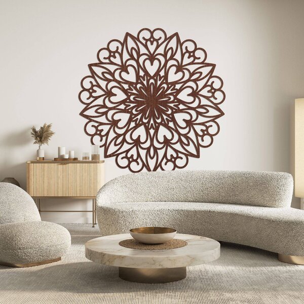 Vyrezávaná mandala, drevená dekorácia na stenu | FARLIKT: Preglejka Topoľ - Honey 3071 30 cm 3862-93720 PR0256