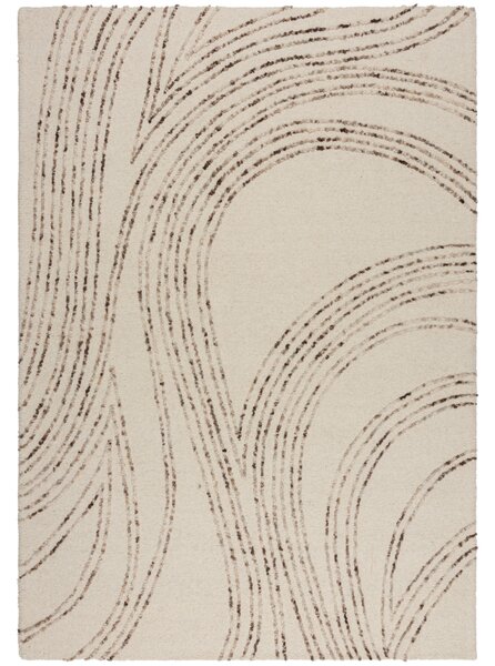 Flair Rugs, Kusový koberec Memphis Abstract Swirl Natural/Brown, 120x170, béžová, obývacia izba