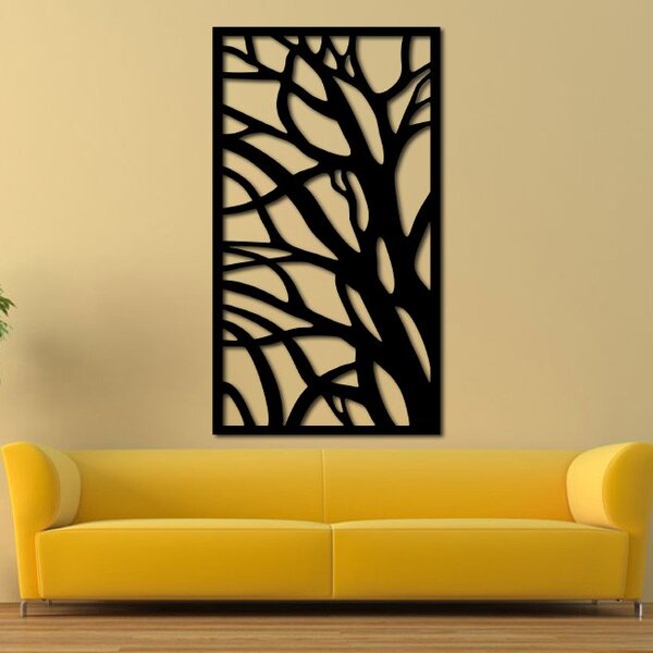 Abstraktný dizajn rastlinných vetiev dekorácia na stenu - LOSMOS: Prírodná preglejka - Topoľ natural 40 x 20 cm 3887-43213 PR0282 HEU+