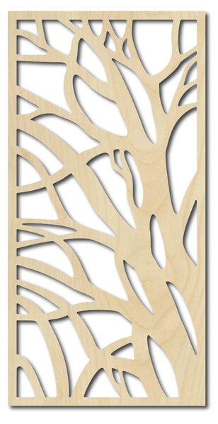 Abstraktný dizajn rastlinných vetiev dekorácia na stenu - LOSMOS: Prírodná preglejka - Topoľ natural 40 x 20 cm 3887-43213 PR0282 HEU+